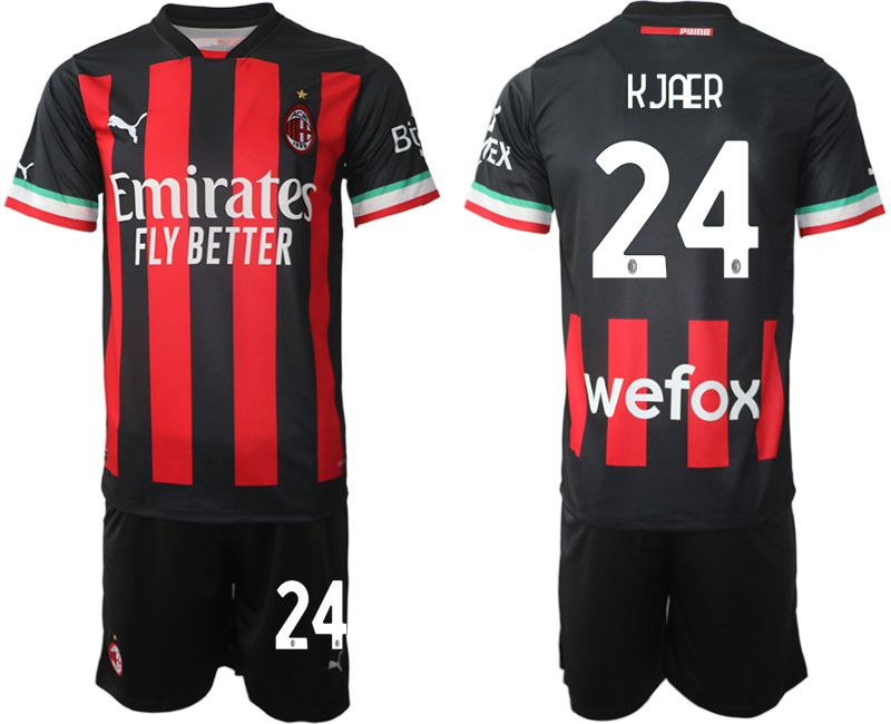 Men 2022-2023 Club Ac Milan home black #24 Soccer Jersey